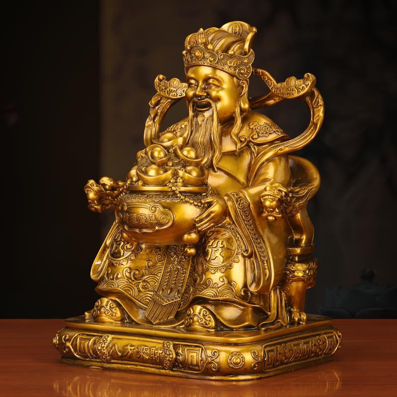 God of Wealth Figurine: Attract prosperity from all directions. Ideal for home or office, perfect for living rooms or shop openings/housewarmings.
