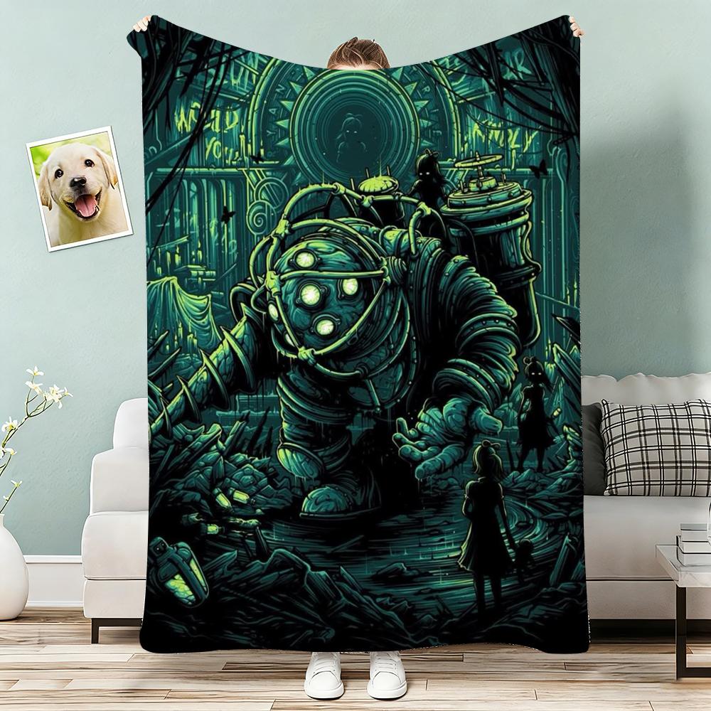 Bioshock Rapture Throw Lightweight G Flannel Blanket Soft Skinfriendly for Summer Cooling