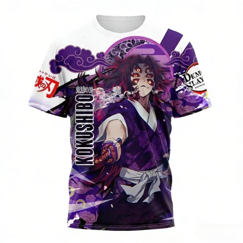 2026 New Demon Slayer Daki & Gyutaro T Shirt For Men 3D Print Anime Graphic Tee Short Sleeve Round Neck Casual Streetwear Tops