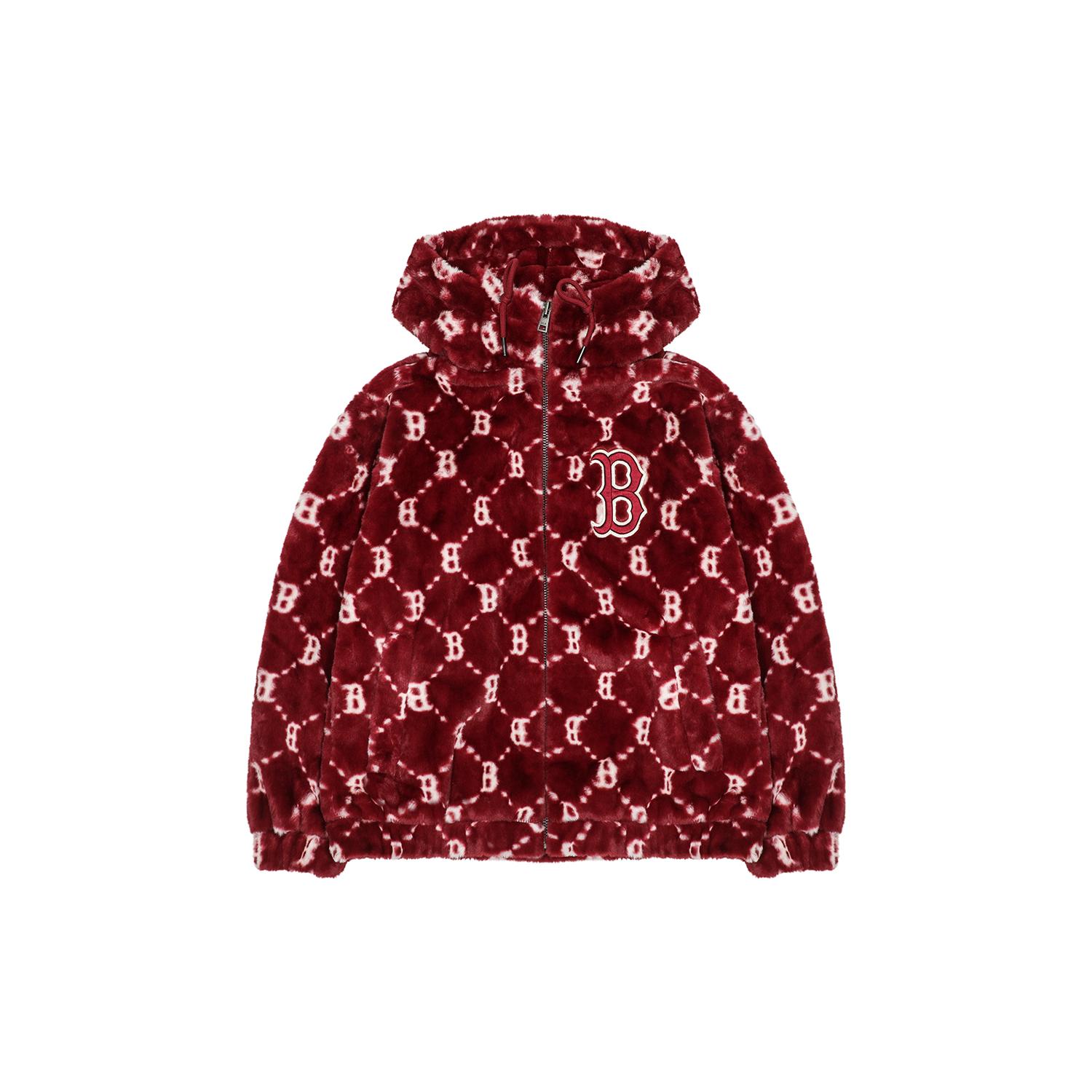 MLB Velvet Jackets Unisex Burgundy Hooded Moderate 3AFDM0226-43WIS M