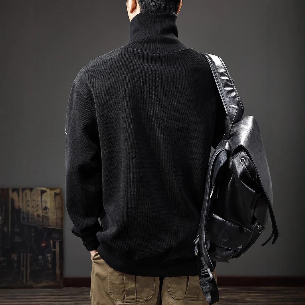 Осенний американский ретро-свитер с полу-воротником — фото 3