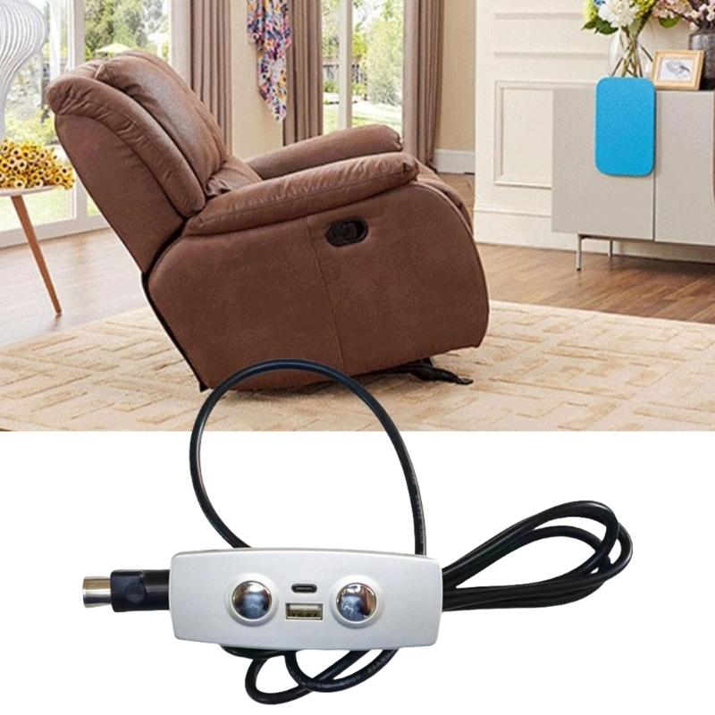 Electric Sofa Recliner Switches with USB Charging Port 2 Button Hand Control Push Rod Motor Lift Switches Easy to Use