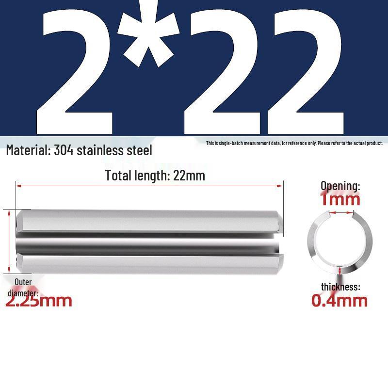 304 Stainless Steel Slotted Spring Pin, Cylindrical Shaft Pin, Locating and Hollow Pin (M5-M12)