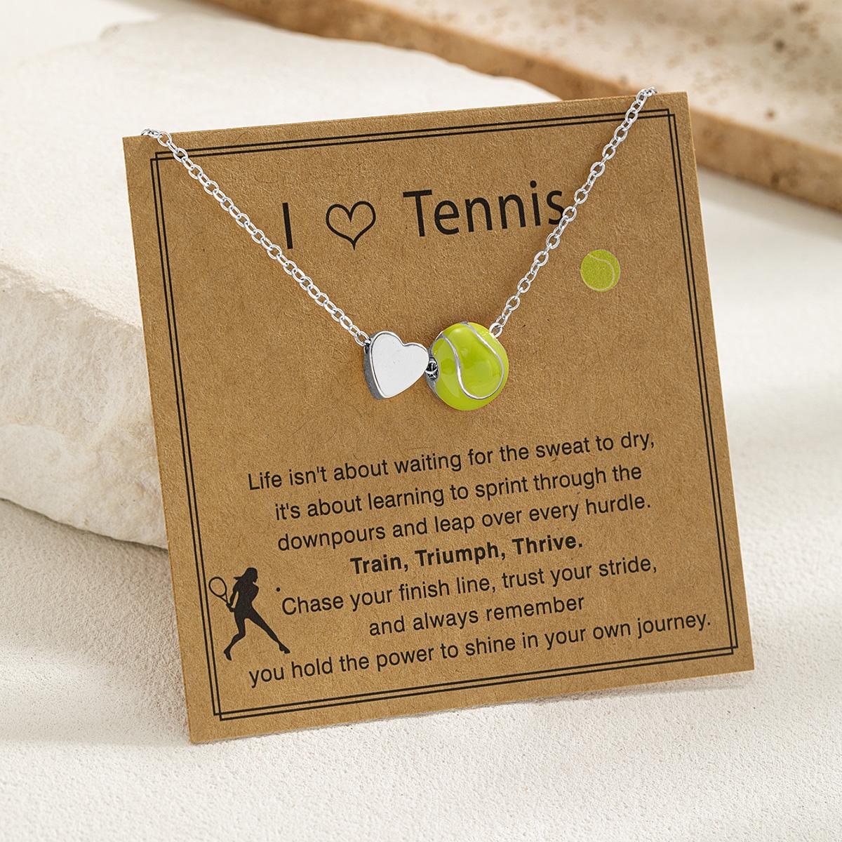 

1 piece sports-style oil-drop heart pendant with blessing message card necklace, football game holiday accessory