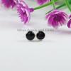Round Black Onyx Stud Earrings, 925 Sterling Silver Studs, Tiny Onyx Studs, Anniversary Gift, December Birthstone, Handmade Studs