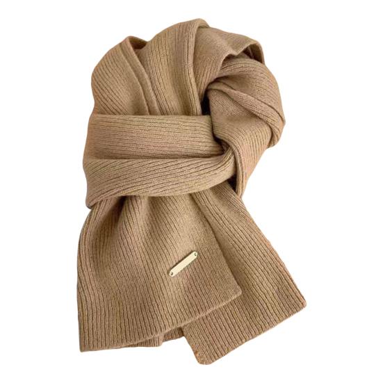 Women Scarf Solid Color Thickened Windproof Warm Versatile Scarf Daily Winter Outdoor Cycling Long Scarf