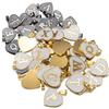 Peach Heart Shell Letter Pendant - Stainless Steel English DIY Bracelet/Necklace Accessory