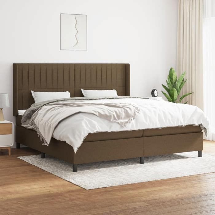 3131620 vidaXL Divan Bed with Mattress Dark Brown 200x200 Cm