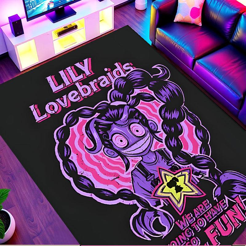 Lily Lovebraids Print Rug, Washable Floor Carpet, For Entryway Dorm Laundry Room Office Study, Home Decor Birthday Christmas Gift