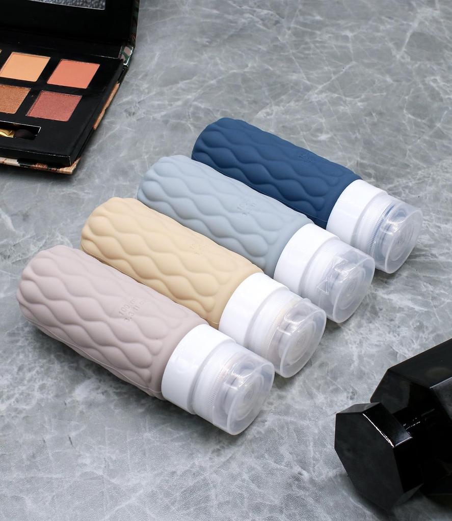 Cabin Crew Travel Bottles with Clear Toiletry Set of 4 100ml Squeezeable Travel Containers for Shampoo and a Holiday Travel Essentials [2025