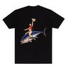 Y2k Summer Marine Fish Handpainted Salmon Sea Fish Fishing Beach Fishing Pure Cotton Printed Loose Shortsleeved Tshirt