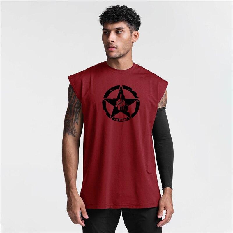 Haz el Trabajo Verano Estampado para Hombre Fitness Suelto Malla Cuello Redondo Culturismo Gimnasio Deportes Secado Rápido Chaleco Oversize