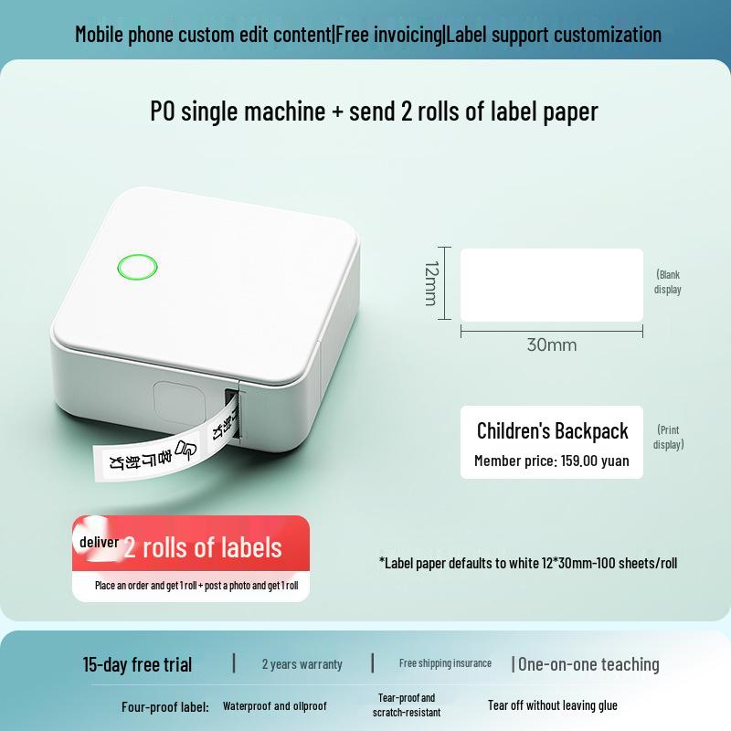 Portable Bluetooth Thermal Label Printer for Price Tags and Smart Labels