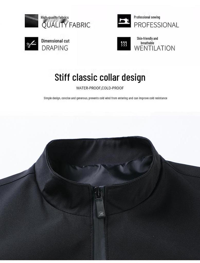 Herren Herbst Stehkragen Jacke: Lockere Passform, Lässige Oberbekleidung für reife & ältere Menschen