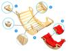 Montessori Wooden Rocker With Xl Cushion, Large For Children, Foldable Deckchair, Pl