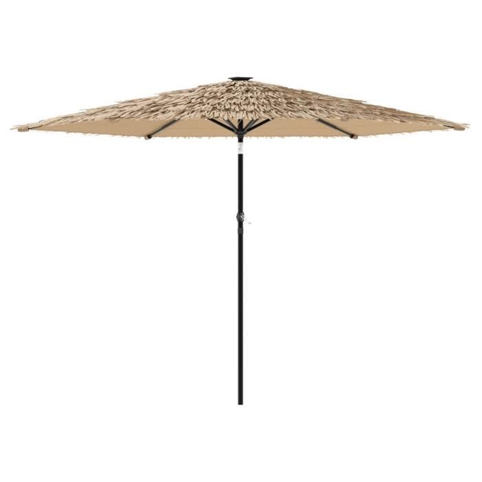 VidaXL Parasol de jardin avec LED et mât en acier marron 288x288x225cm, parasol, parasol d'extérieur, parasol de patio, 4005121