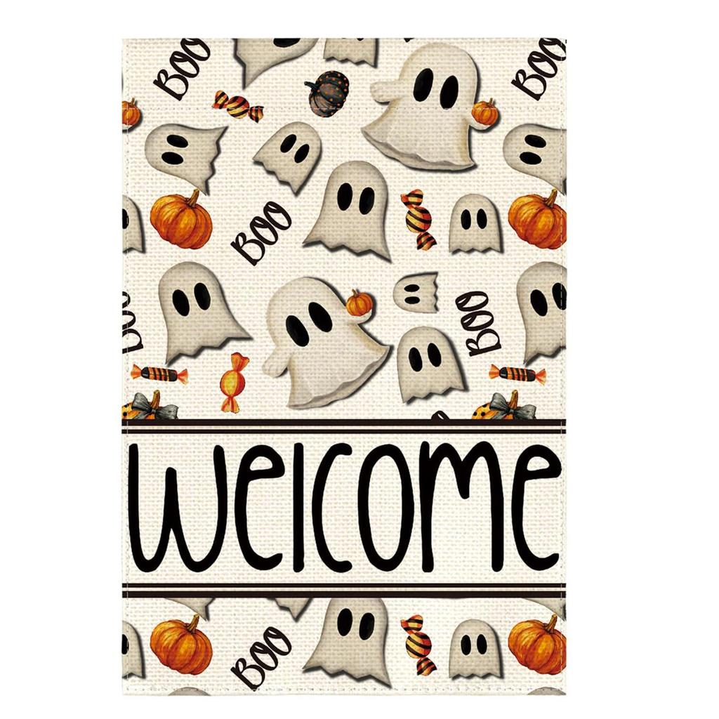 Fall Halloween Garden Flag with Cute Print, Outdoor Yard Decoration