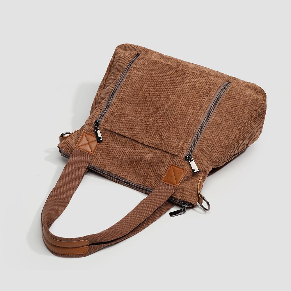 Ladies and men's universal casual fashi corduroy material handbag simple shoulder bag messenger bag