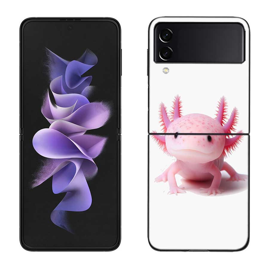 

Smiling Salamander Phone Case For Samsung Z Flip 7 6 5G Galaxy Z Flip 5 4 3 Black Hard Cell Cover Luxury PC Shell Coque Samsung Z Flip 3 5G