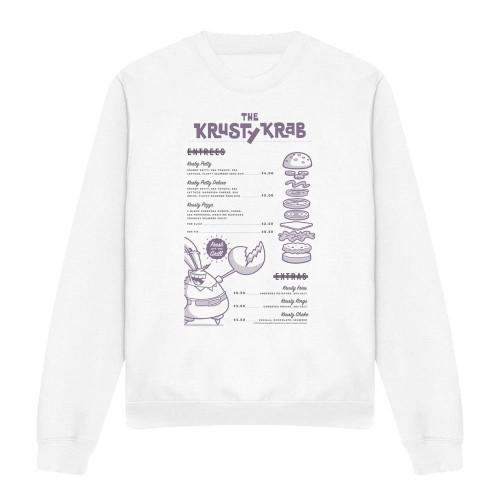 SpongeBob SquarePants Unisex Adult Krusty Krab Menu Sweatshirt