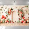 LS Sweet Summer Strawberries Balloon Backdrops Kids Baby Birthday Cake Smash Photocall Decors Child Adult Photo Backgrounds