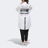 Adidas Neo Printed Logo Letter Sports Mid-Length Hooded Windbreaker Women Outerwear White FU1073