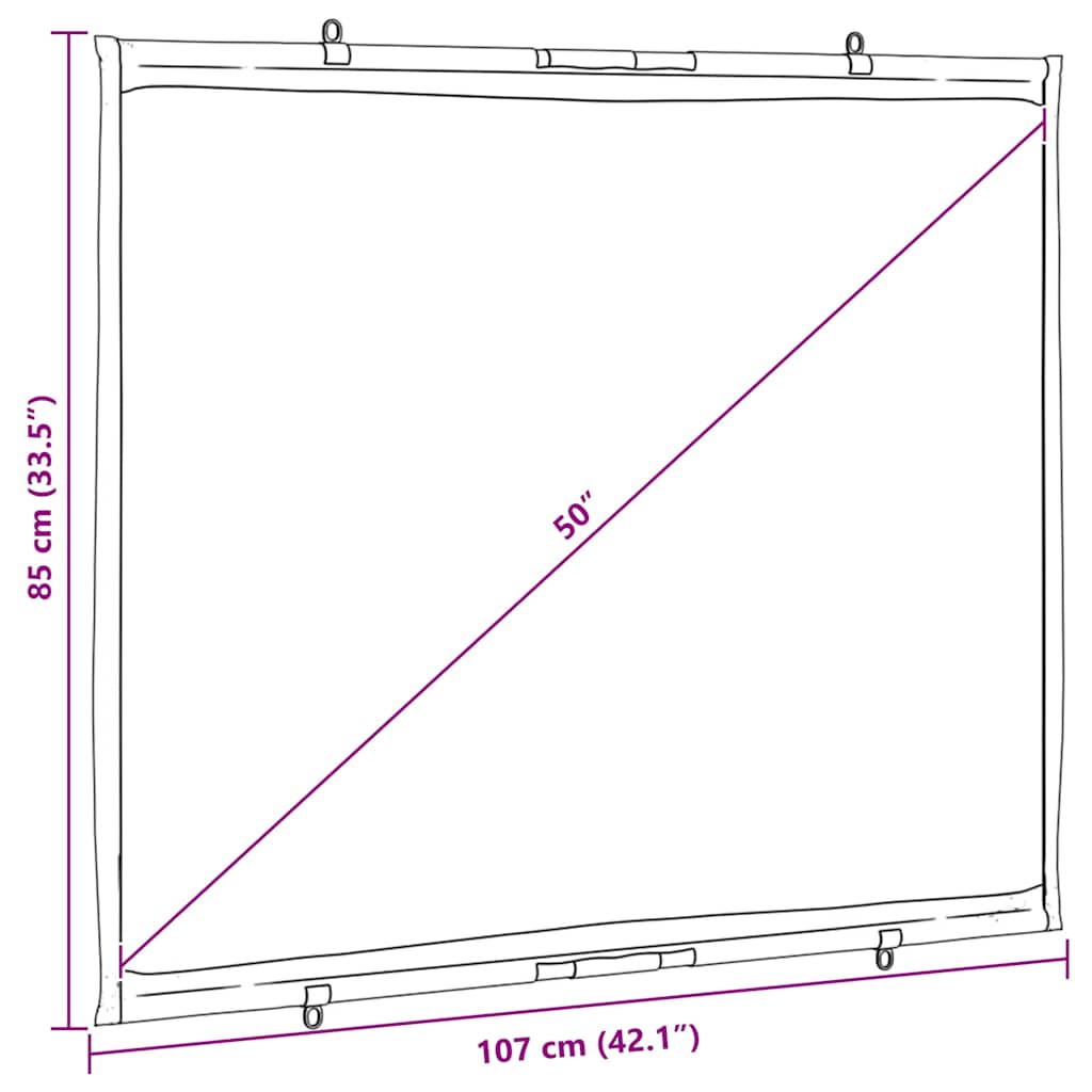 Projector Screen Wall Mounted 50 Inch 4:3 Aspect Ratio