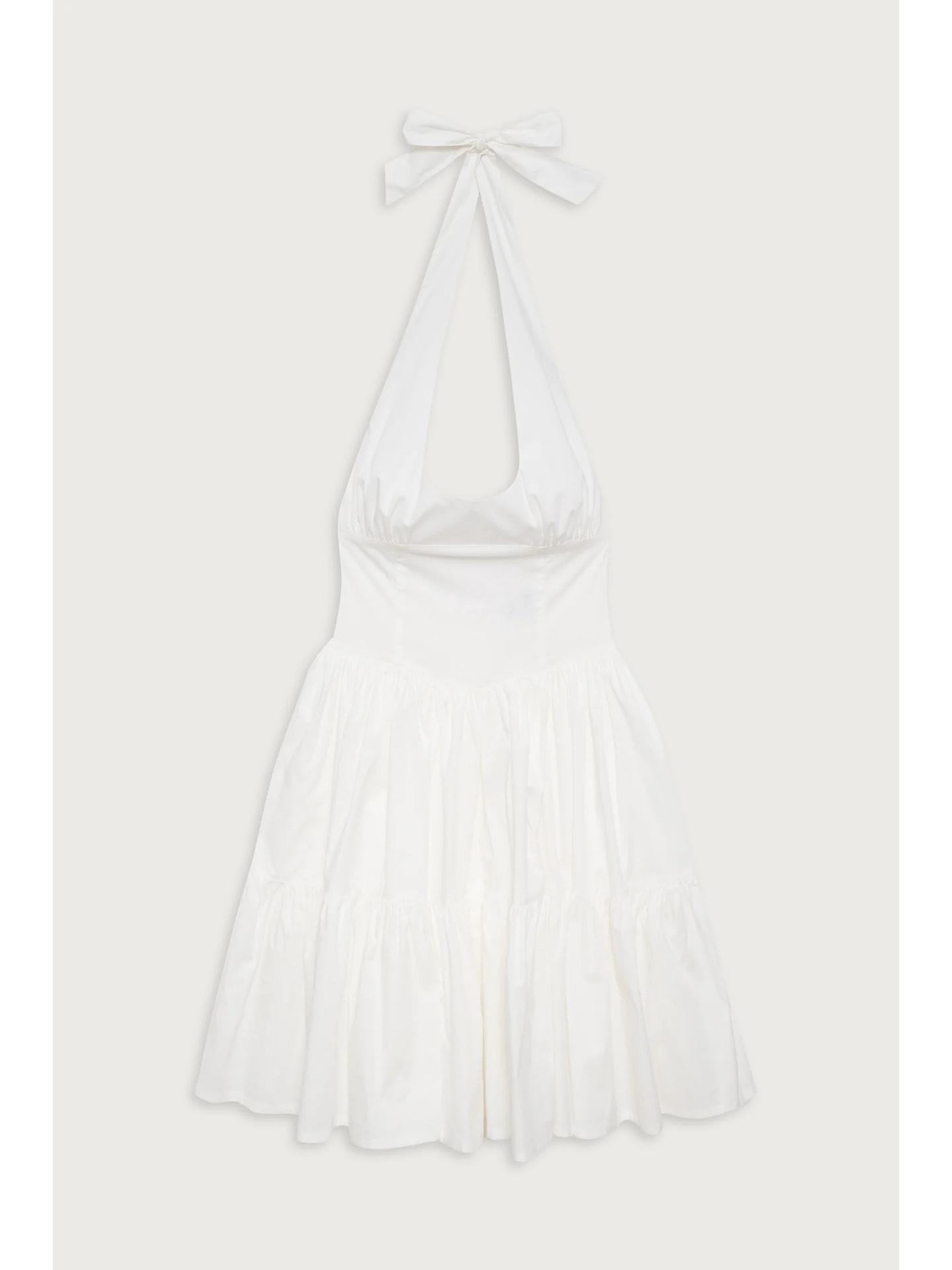 

Женское платье с бретелью через шею в европейском и американском стиле 2024 года S белый