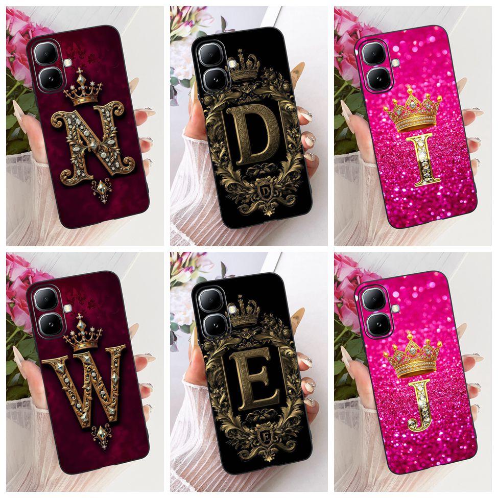 Case For Infinix Smart 20 Cover Silicone Luxury A-Z Letters Cool Crown Soft Casing For Infinix Smart20 X6840 X6840B