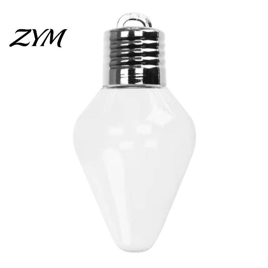 Christmas Stocking Stuffers Bulb Shape Storage Jar, Transparent Refillable Light Reusable Holiday Treat Holders Ornament, Tree Pendant for Home Party