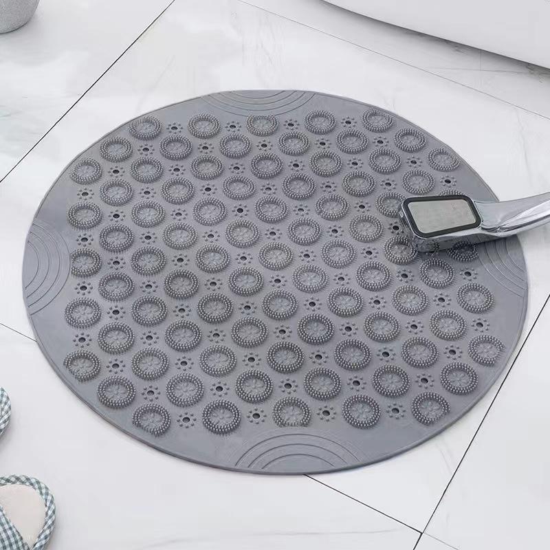Round Non-Slip Bath Mat with Suction Cups, Shower Massage Foot Mat, Anti-Slip Bathroom Rug