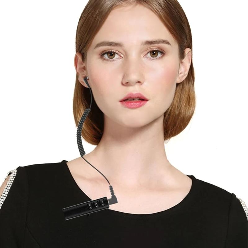 Universal 3.5mm Single Side Lavalier Earphone In Ear Earbud Spring Headset for Phones MP3 MP4 Players Audio Receiver