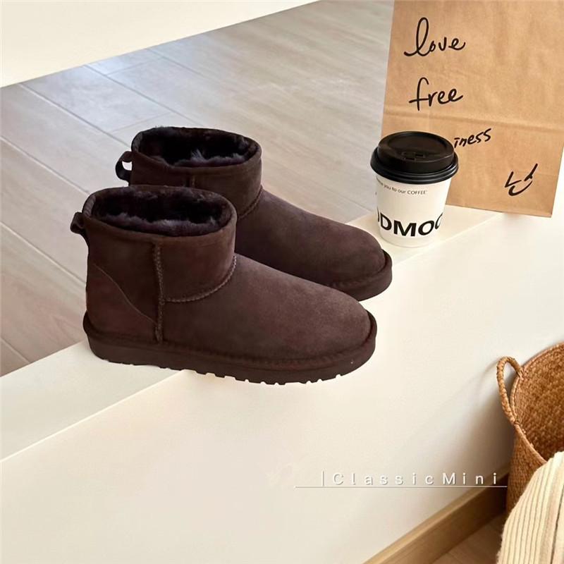 Henan Sangpo Women's Genuine Leather Sheepskin Wool Snow Boots - Classic, Thickened, Warm Winter Style