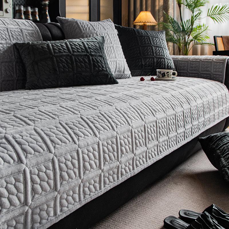 Simple and Thickened Sofa Cover Fabric Anti Slip One-piece Cushion for Autumn and Winter Soft and Delicate Machine Washable