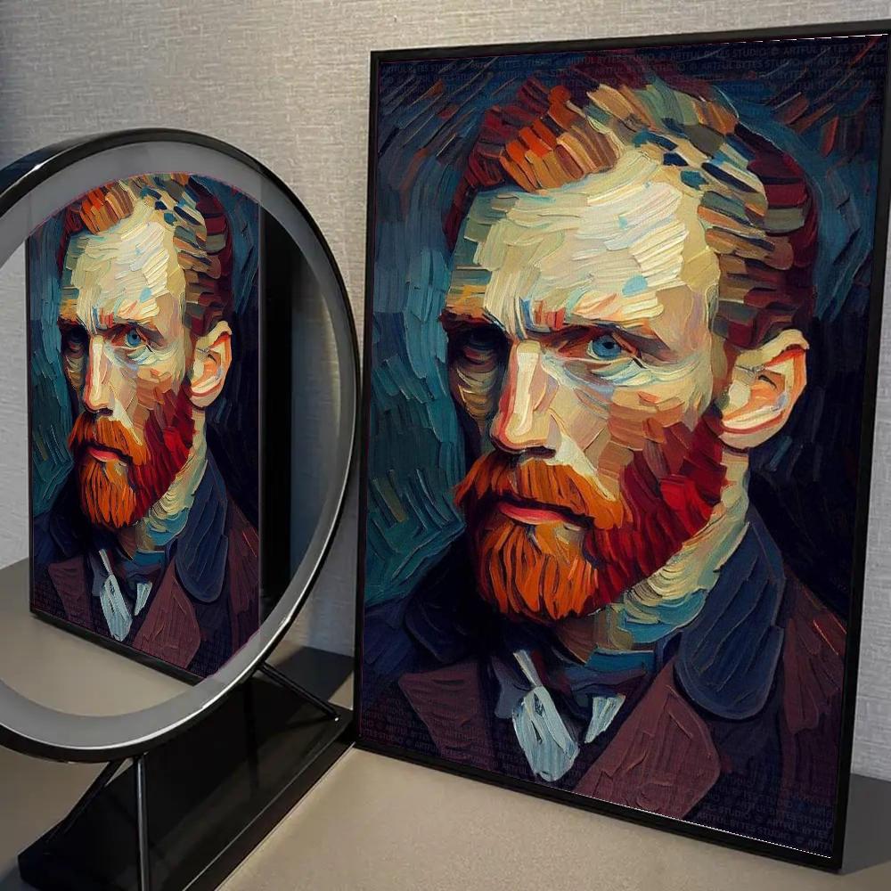 1 Stück Van Gogh Meisterwerk Poster Selbstklebend Kunst Wasserdicht Papier Aufkleber Kaffeehaus Bar Raum Wanddekor