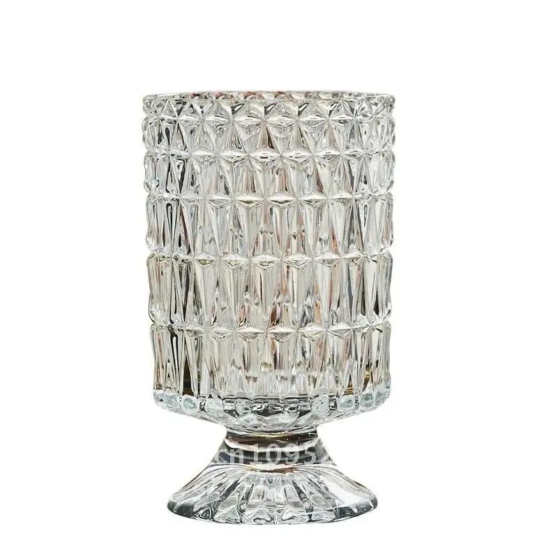 Embossed Glass Vase, Crystal Vase, Floral Vase, Rose Vase, Table Decoration, Living Room Vase