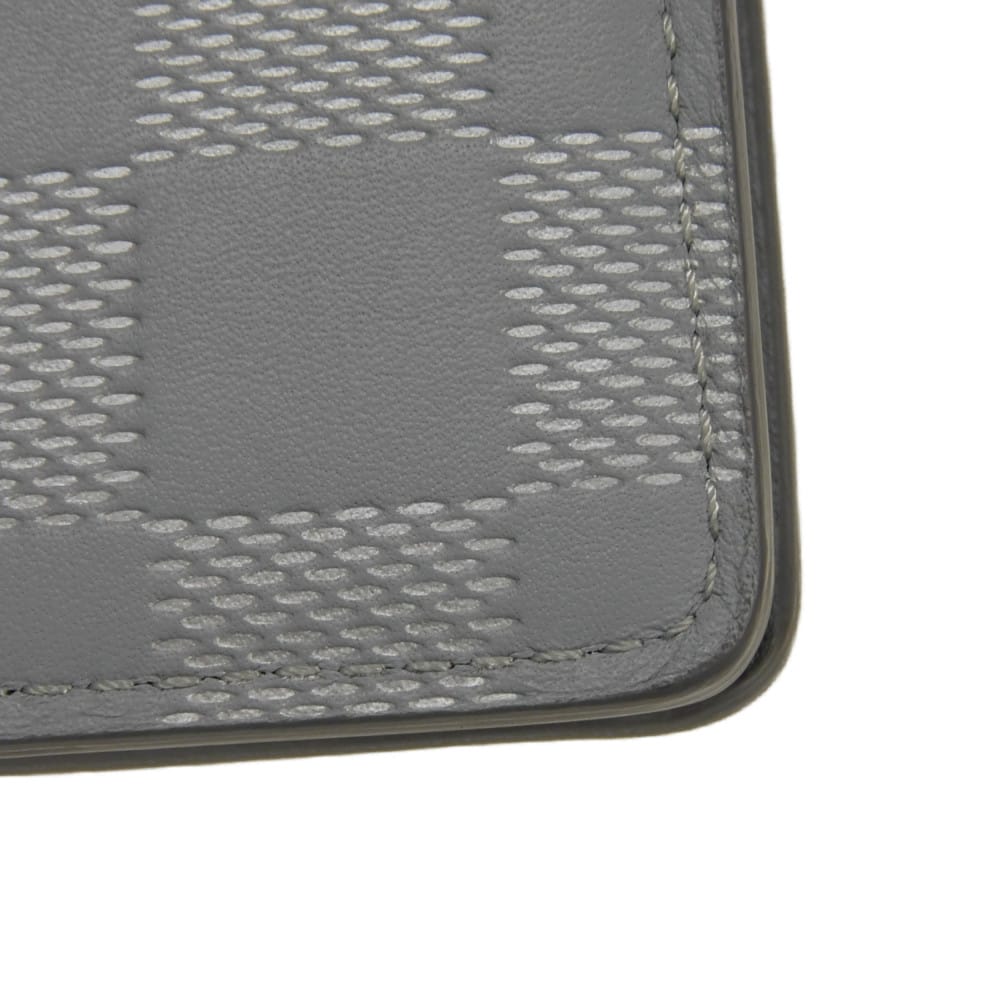 Used 12564 Portefeiulle Braza N60195 7940 New Logo Embossed Gray Bifold Damier Infini Pale Blue Men's from Japan