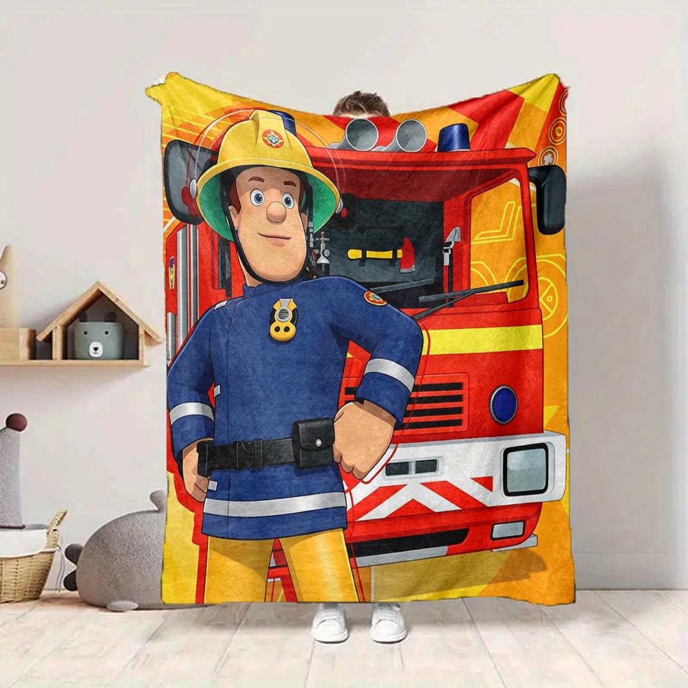1Pc Fireman Sam'S Rescue Mission Blanket Soft And Comfortable Casual Warm Camping Travel Christmas Halloween Xmas Gift M928518