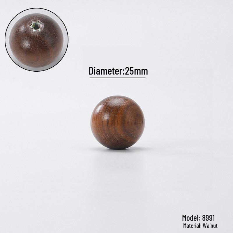 Black Walnut Wood Wardrobe Drawer Pulls - Solid Wood Handles for Children's Cabinet, Japanese Simple Light Luxury Design