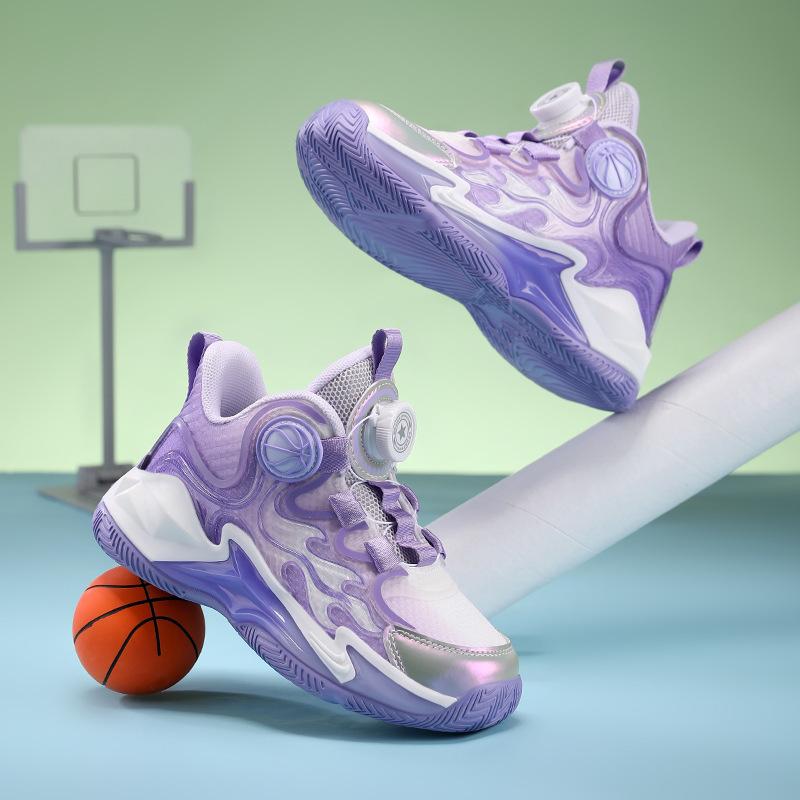 Children's Basketball Shoes Lightweight Classmates Summer Comfortable Breathable Mesh Children's Sports Shoes Red Rabbit Middle School Child