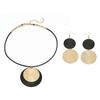 Chic High-End Round Pendant Earring & Necklace Set for Women