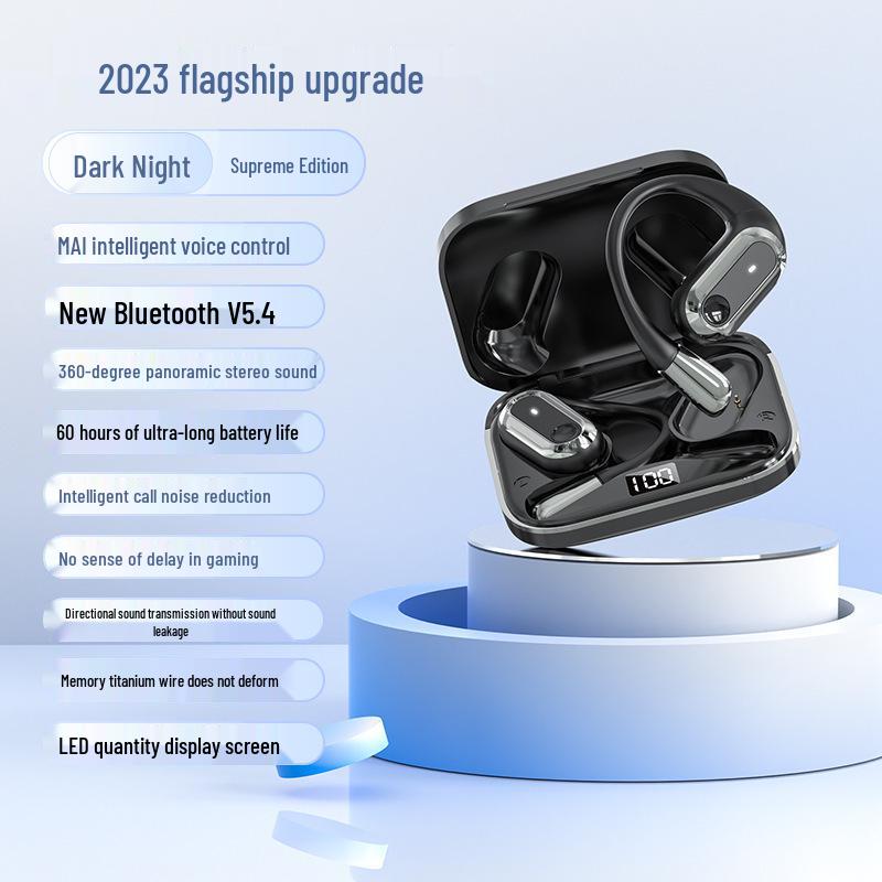 2025 AI Bluetooth Earbuds S911: Ear-hook, Long Battery, Digital Display, Noise Reduction
