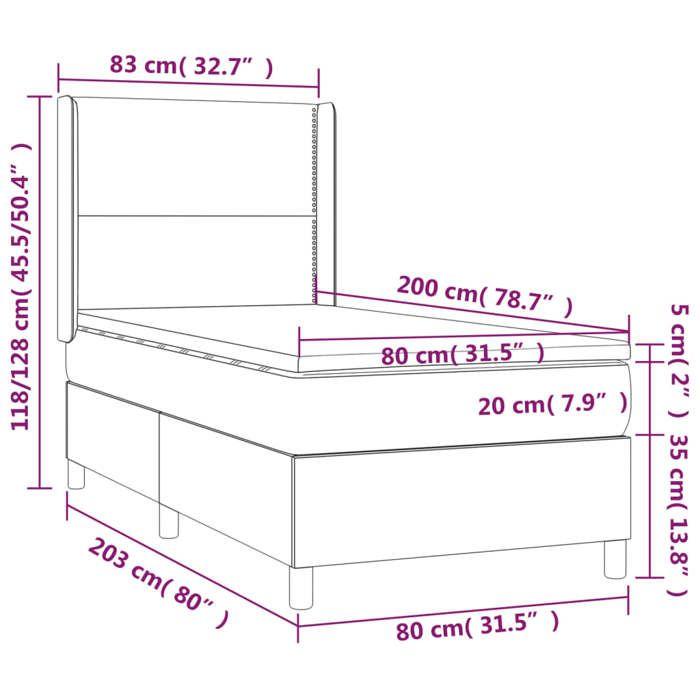 VidaXL Sommier à Lattes de Lit avec Matelas et LED, Lit Rembourré, Lit Simple, Lit Adulte de Chambre à Coucher Intérieur, 3138751