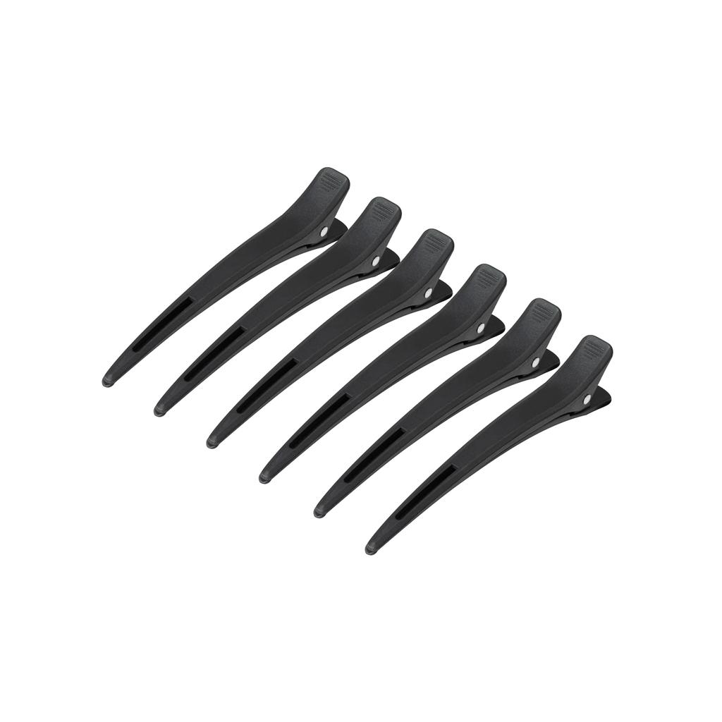 Hairdressing Clips Carbon E-15 6 Pcs. 11.5 Cm Black