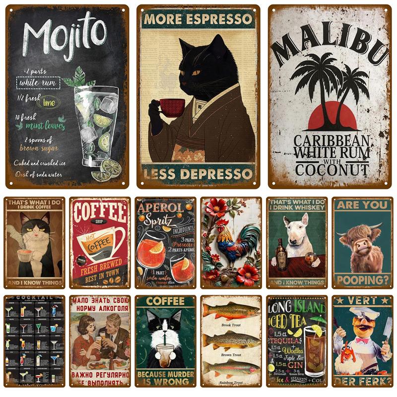 Bedroom Man Cave Bar Tin Signs Home Wall Metal Signs Vintage Decorations Items Aesthetic Room Decor Art Luxury Posters Retro Pub