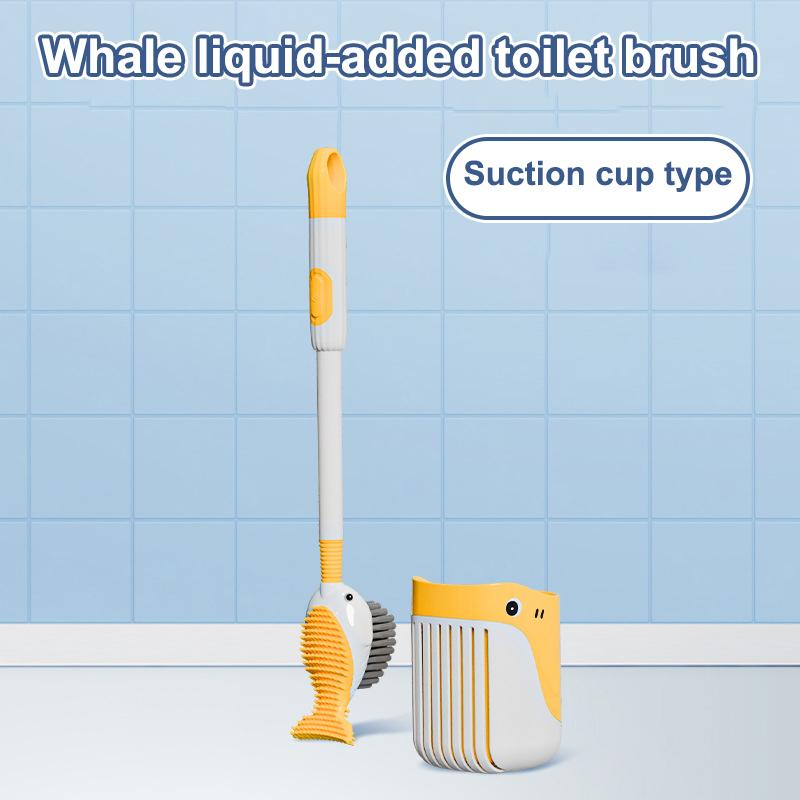 New Silicone Toilet Brush Set Hanging Hole Non-Slip Toilet Scrubber Wall-Mounted Durable Toilet Cleaner With Holder Bathroom