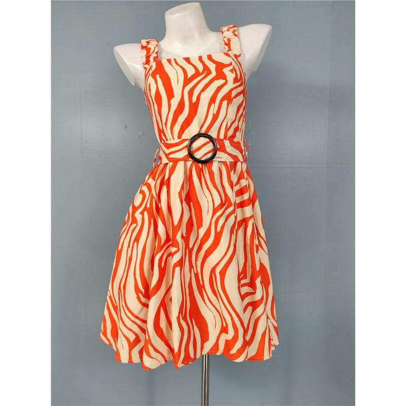 

Экспорт Одиночный ОА Британский Стиль Элегантность Слинг Открытая Спина Уличный Крутой Платье Квадратный Вырез Принт Большой Клеш Цельный Orange Flower S(8)