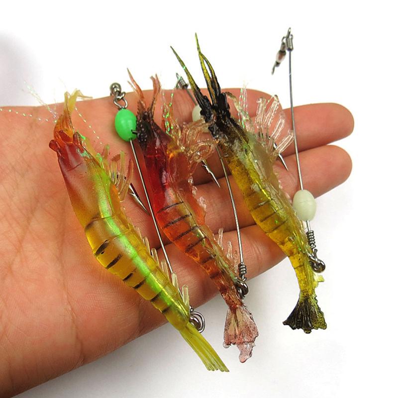10PCS Shrimp Hook Soft Lures Saltwater Fishing Tackle Rigged Fishing Hooks 6g 9.5cm