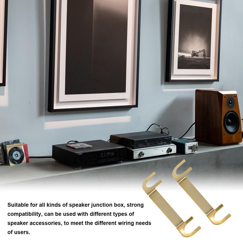 2 Pièces Connecteur de Fil d'Haut-parleur Cosses Terminales en Cuivre Cosses de Connexion Dorées pour Câblage d'Haut-parleur Connecteur de Câblage d'Haut-parleur Accessoires pour Haut-parleurs