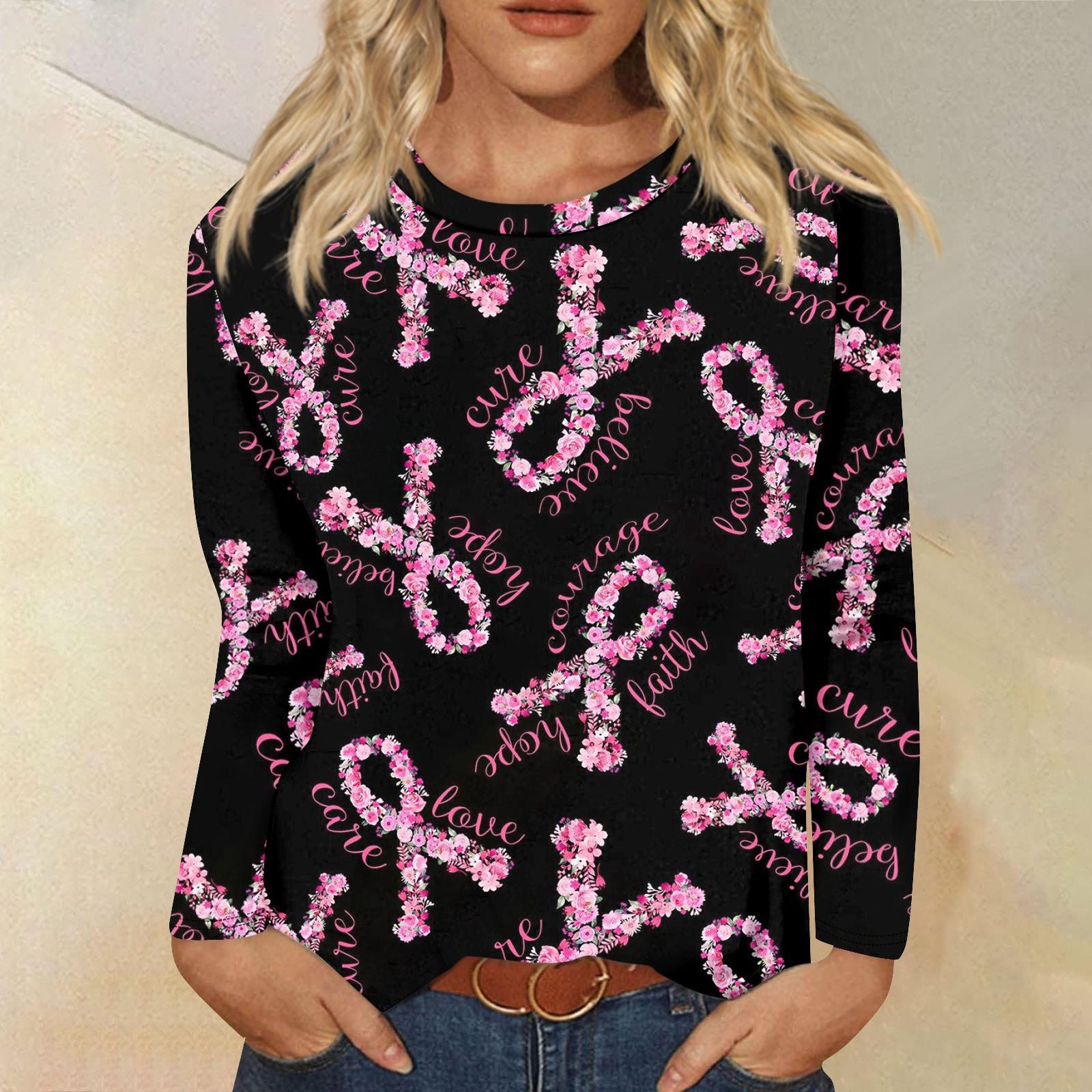 Женская модная повседневная футболка с круглым вырезом и длинным рукавом в стиле ретро — фото 8